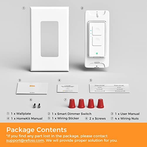 Refoss Smart Wi-Fi Single Pole Dimmer Switch, MSS560HK (US Version)