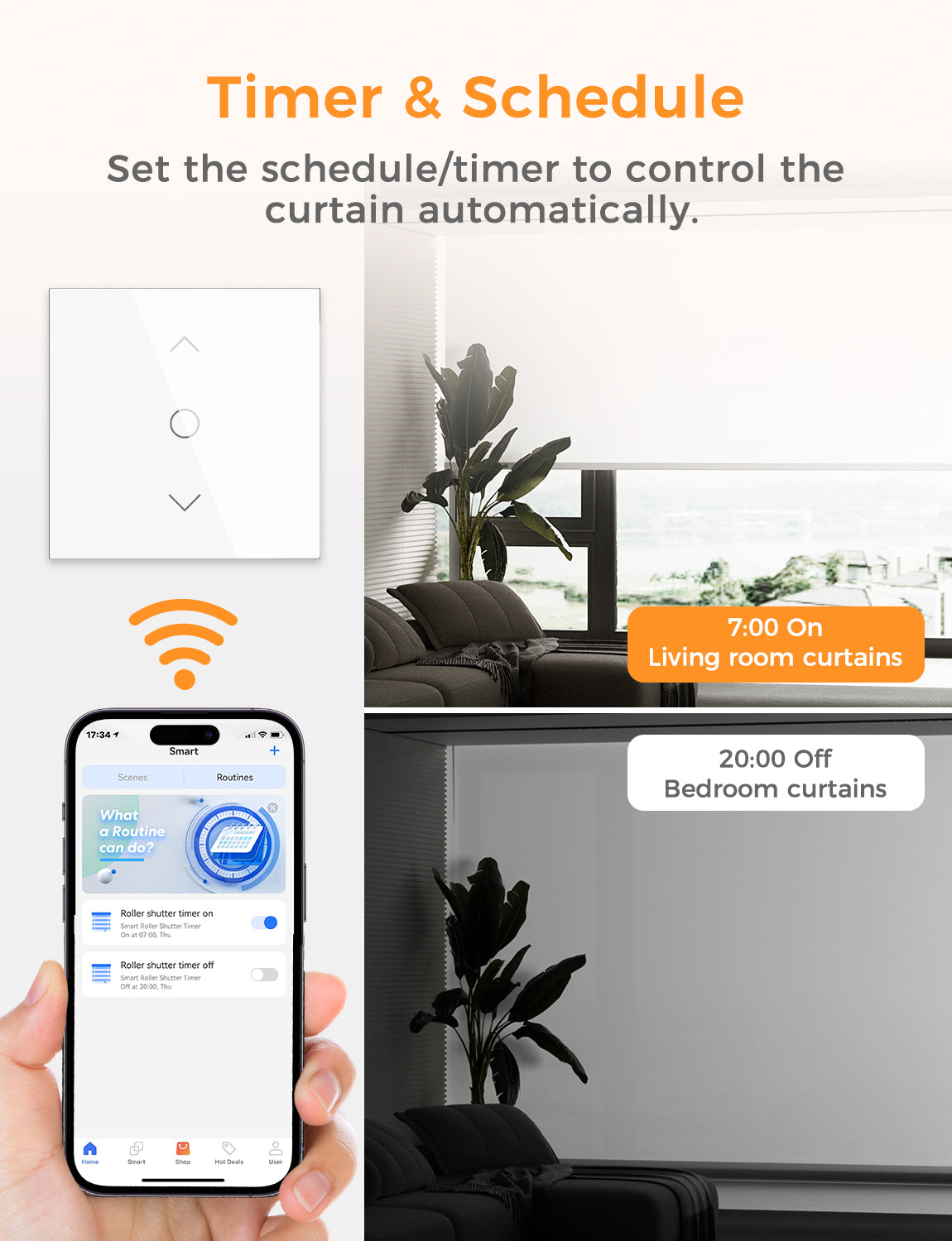 Refoss Smart Wi-Fi Roller Shutter Timer, RRS100HK (EU Version)