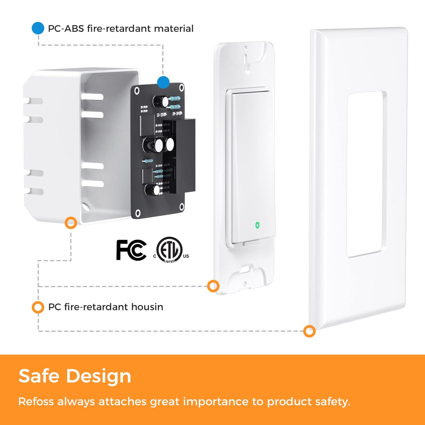 Refoss Smart Wi-Fi Single Pole Switch, MSS510HK (US Version)