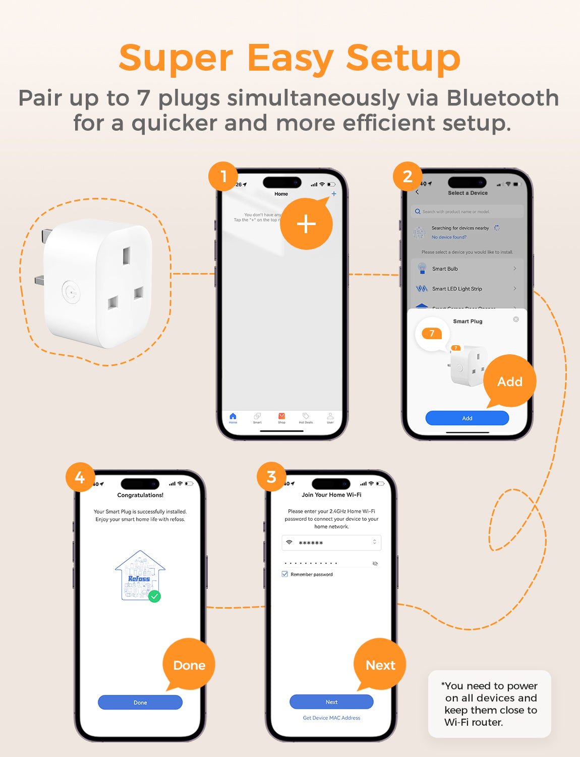 Smart Wi-Fi Plug with Energy Monitor, MSS305，2-Pack (UK Version)