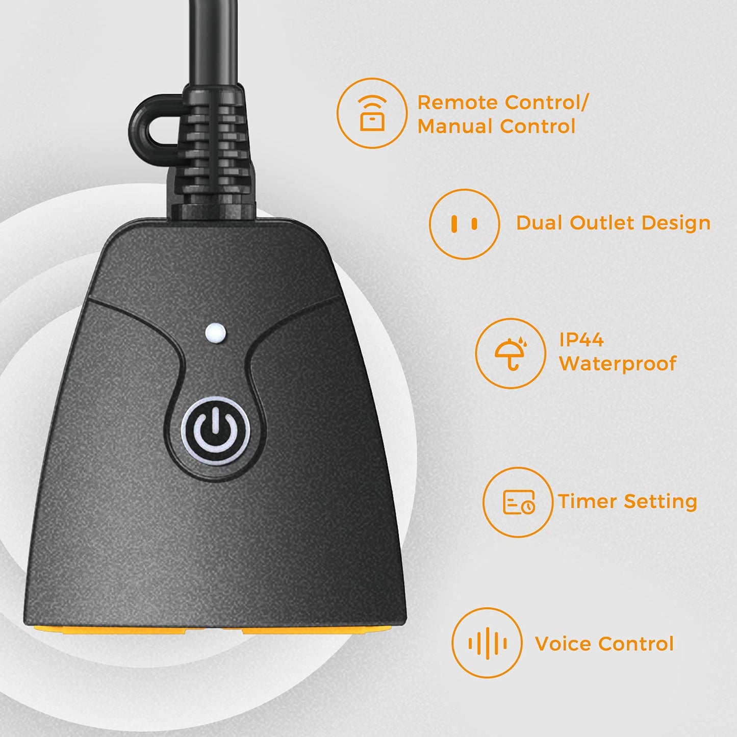 Refoss Smart Wi-Fi Outdoor Plug, MSS620BHK (US Version)