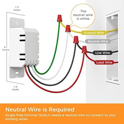 Single pole on sale dimmer switch