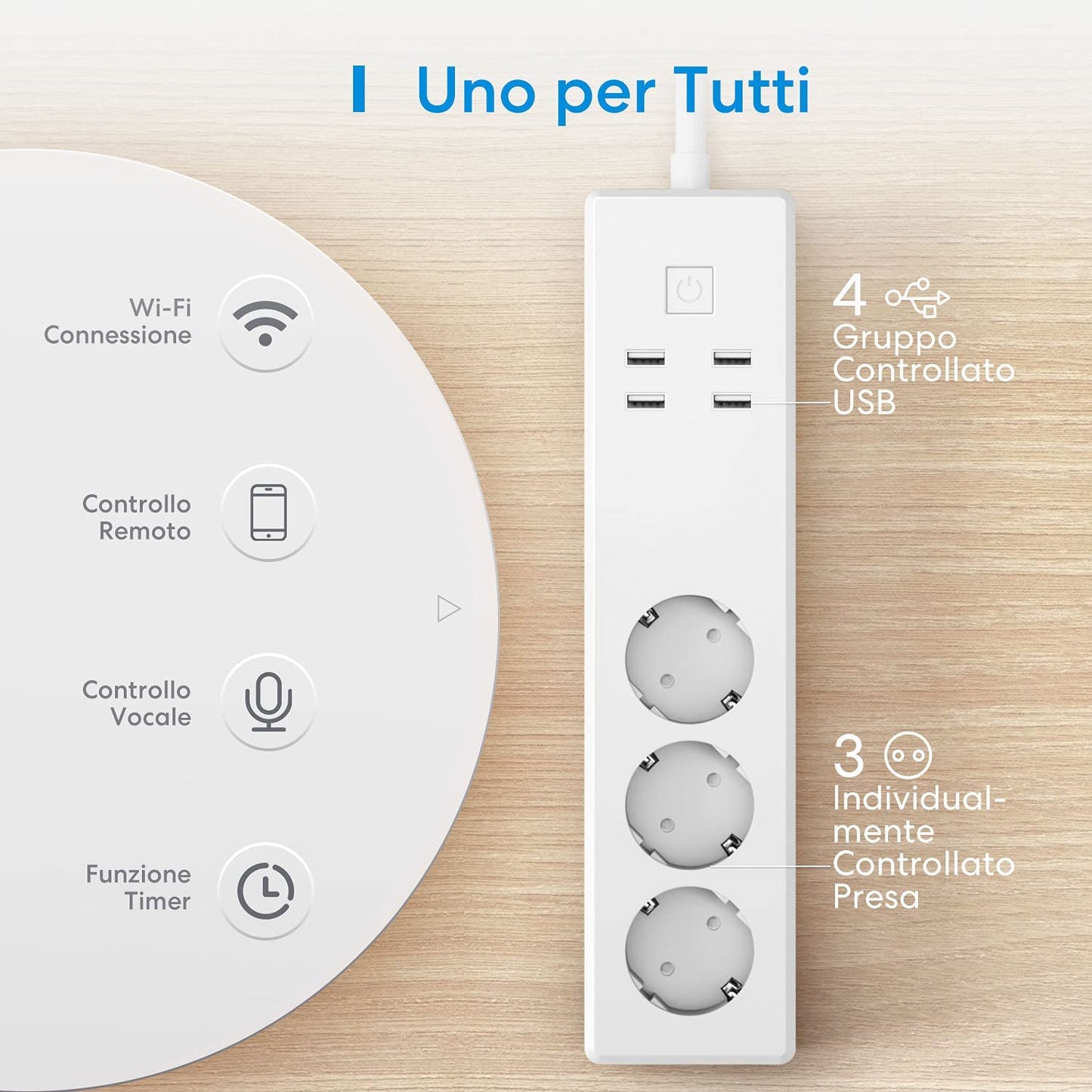 Refoss Smart Wi-Fi Surge Protector, MSS425EHK (EU Version)